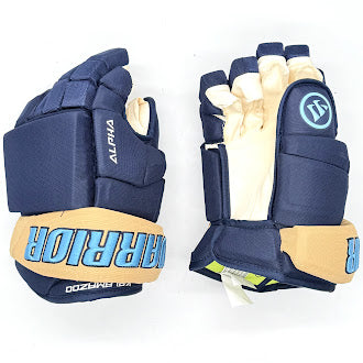 Warrior Alpha - Gant ECHL Pro Stock (bleu marine/doré/bleu)